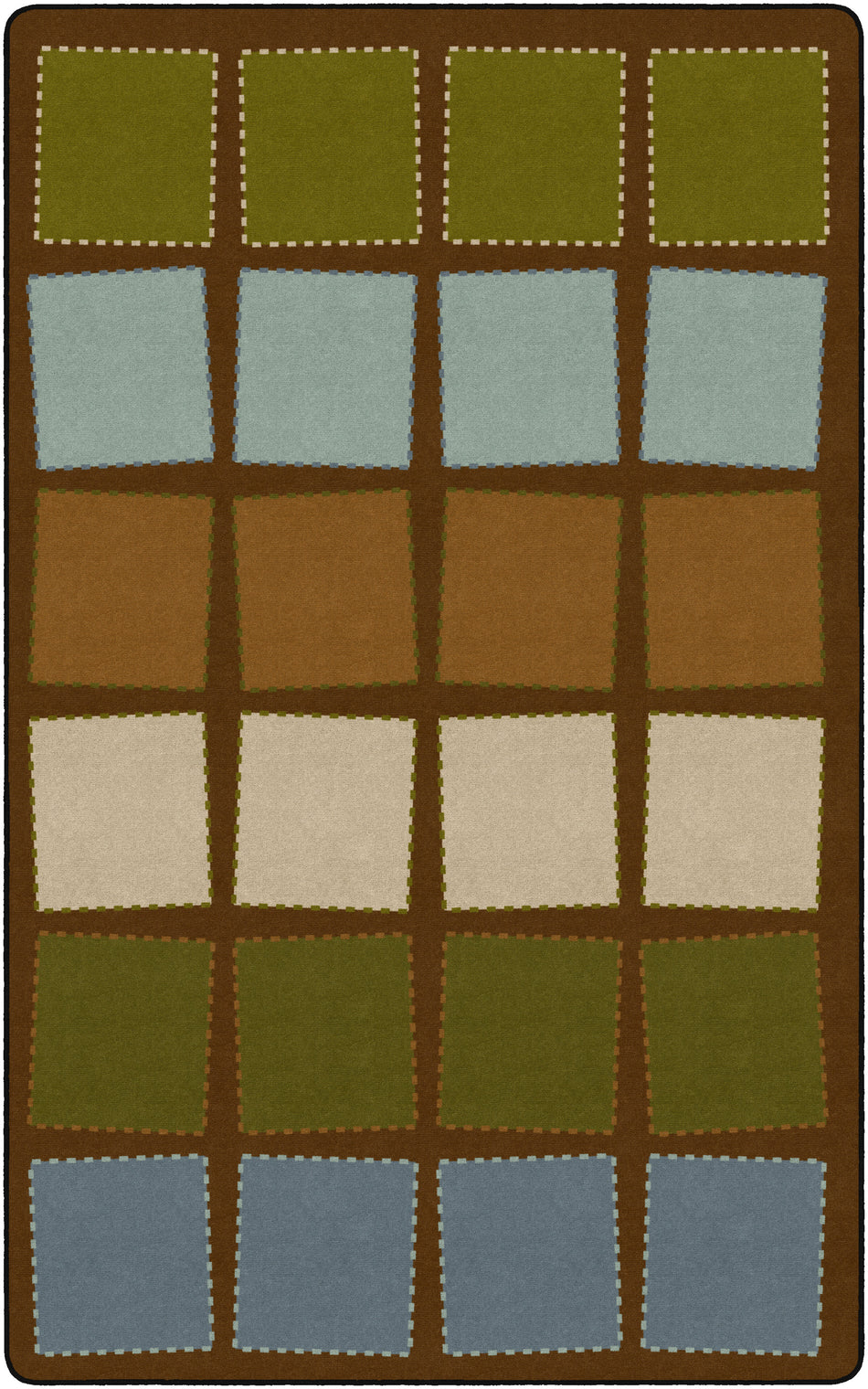 QUILTED SEATING EARTH TONE RECTANGLE CARPETS 10'6X13'2