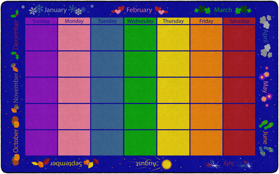MY MONTHLY CALENDAR RECTANGLE CARPETS 7'6X12