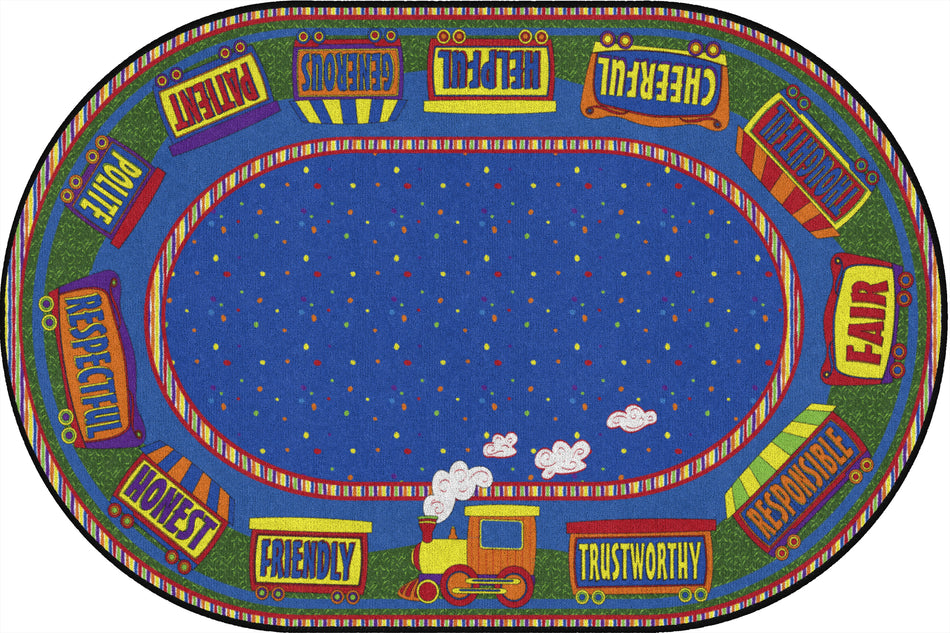 THE GOOD FRIEND TRAIN OVAL CARPETS 6'x8'4