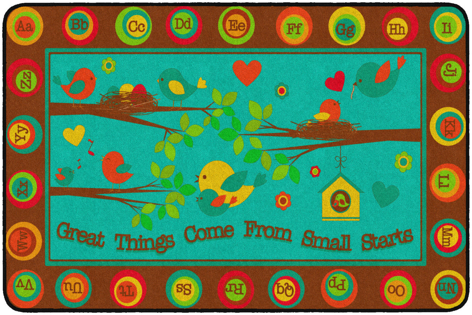 GREAT THINGS COME FROM SMALL STARTS RECTANGLE CARPETS 4' x 6'