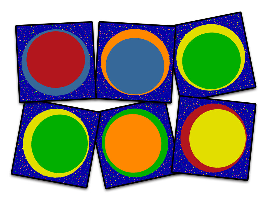 SITTING SPOTS PRIMARY (SET OF 6) SQUARE CARPETS 15" X 15"