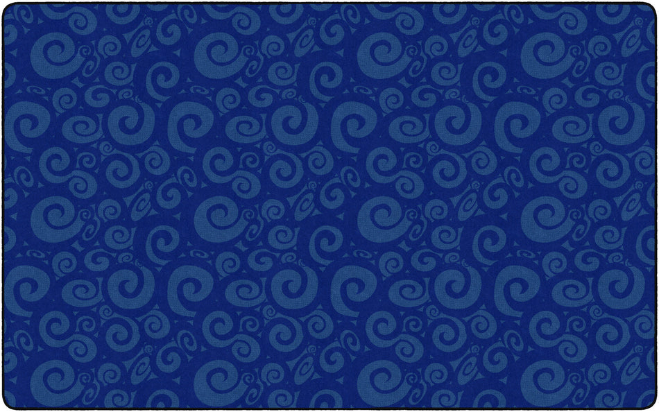 SWIRL TONE ON TONE BLUE RECTANGLE CARPETS 7'6X12