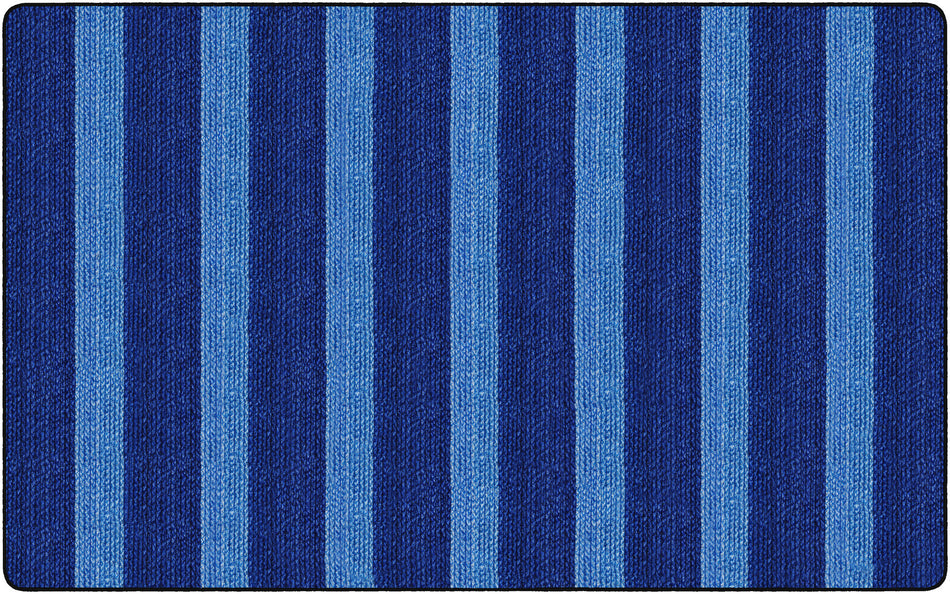 COZY BASKETWEAVE STRIPES/BLUE RECTANGLE CARPETS 7'6X12