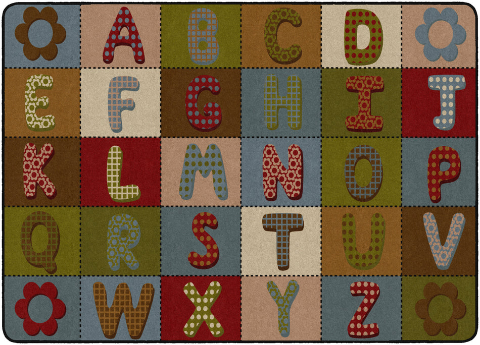 ABC QUILT EARTHTONE RECTANGLE CARPETS 6 X 8'4