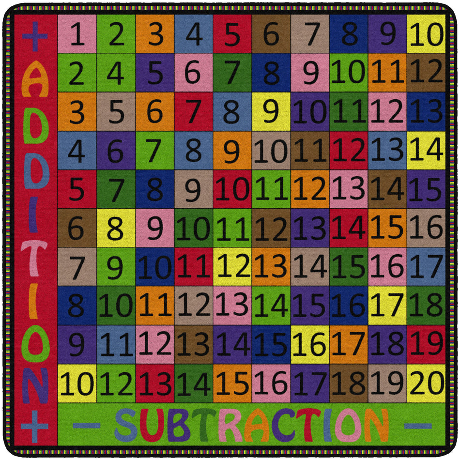ADDITION AND SUBTRACTION SQUARE CARPETS 6' x 6'