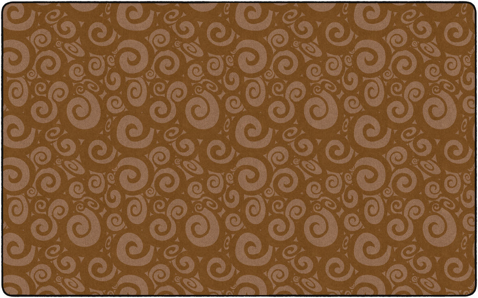 SWIRL TONE ON TONE CHOCOLATE RECTANGLE CARPETS 7'6X12