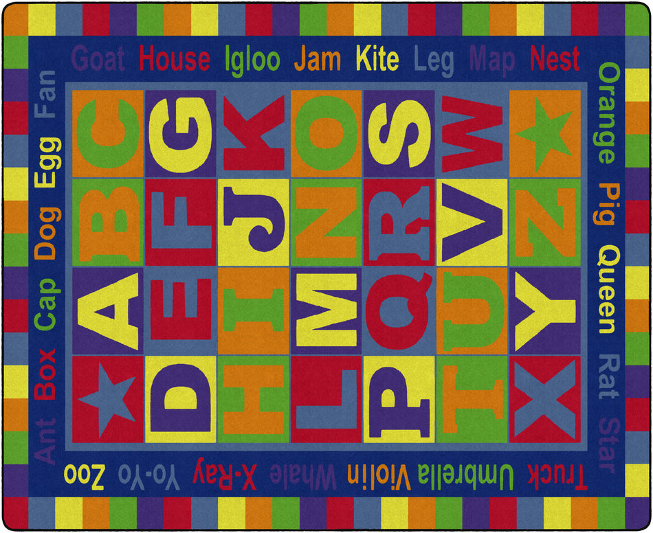 ABC WORDS RECTANGLE CARPETS 10'6 x 13'2