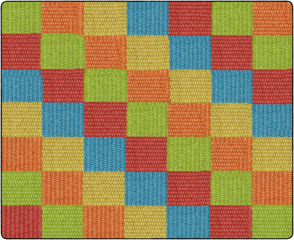COZY BASKETWEAVE BLOCKS/MULTI RECTANGLE CARPETS 10'6 x 13'2