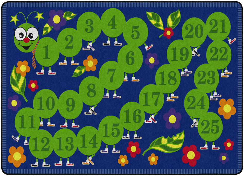 COUNTING CATERPILLAR RECTANGLE CARPETS 6' x 9'