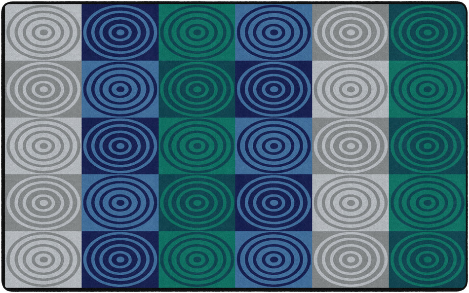 BULLSEYE BLOCKS COOL RECTANGLE CARPETS 7'6" X12'