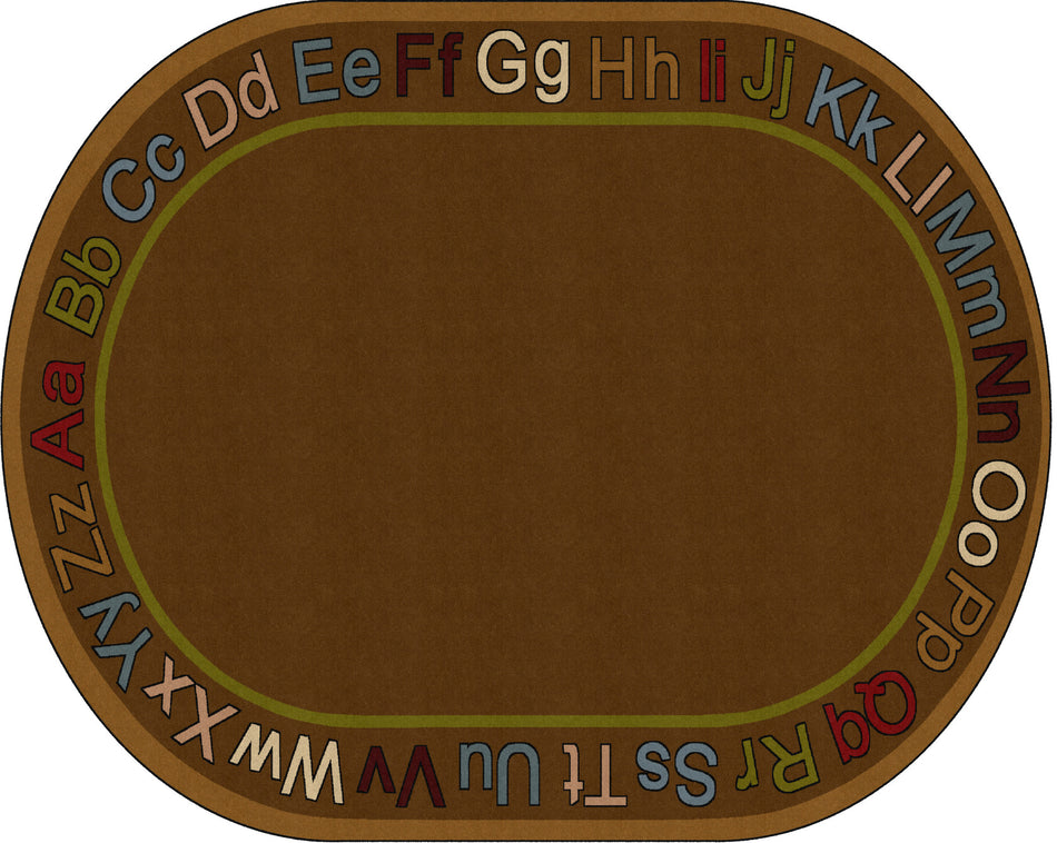 KNOW YOUR ABC'S EARTHTONE OVAL CARPETS 10'6X13'2