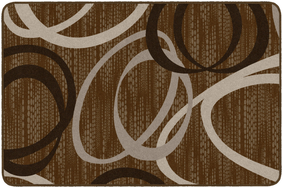 DUO CHOCOLATE/TAN RECTANGLE CARPETS 4' X 6'