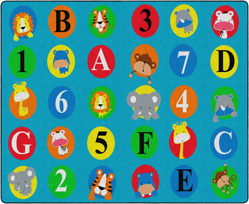 ABC &123 ANIMALS-PRIMARY (Seats 30) RECTANGLE CARPETS 10'6 x 13'2