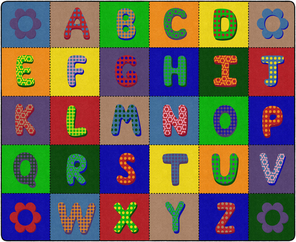 ABC QUILT PRIMARY RECTANGLE CARPETS 10' 6" X 13' 2"