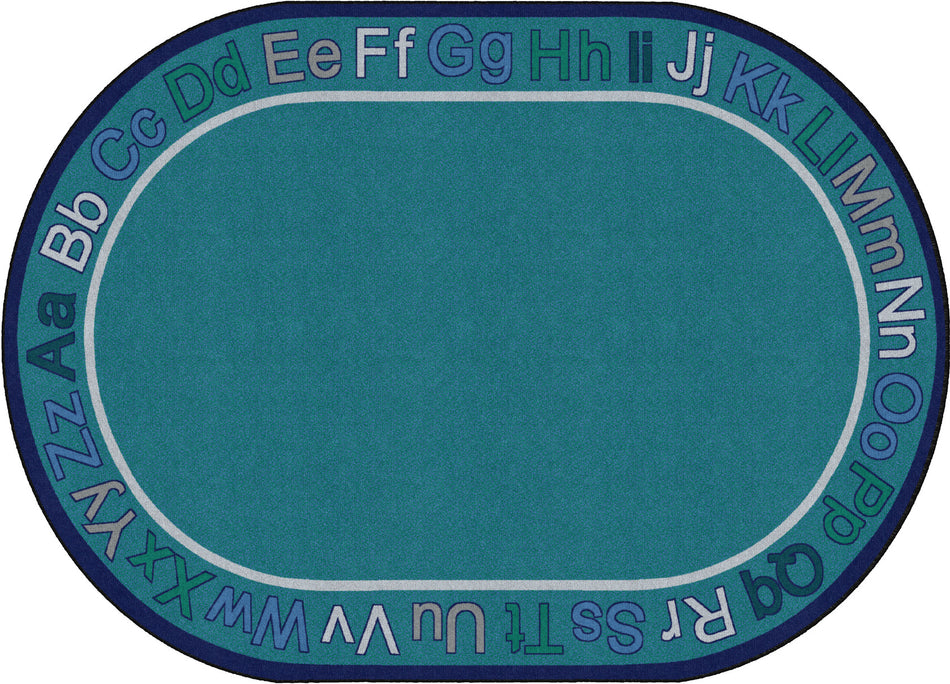 KNOW YOUR ABC'S COOL TONE OVAL CARPETS 6' X 8'4