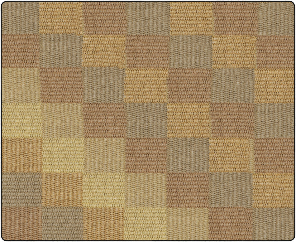 COZY BASKETWEAVE BLOCKS/NATURAL RECTANGLE CARPETS 10'6 x 13'2