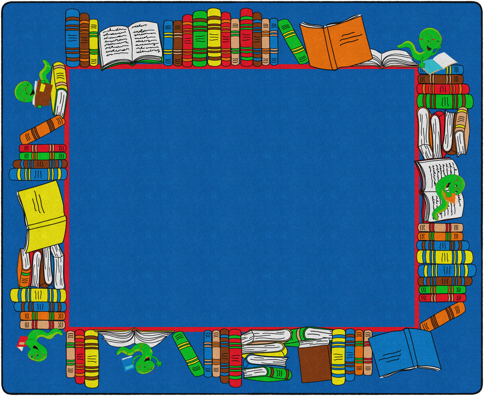 BOOK WORM BORDER RECTANGLE CARPETS 10'6 x 13'2