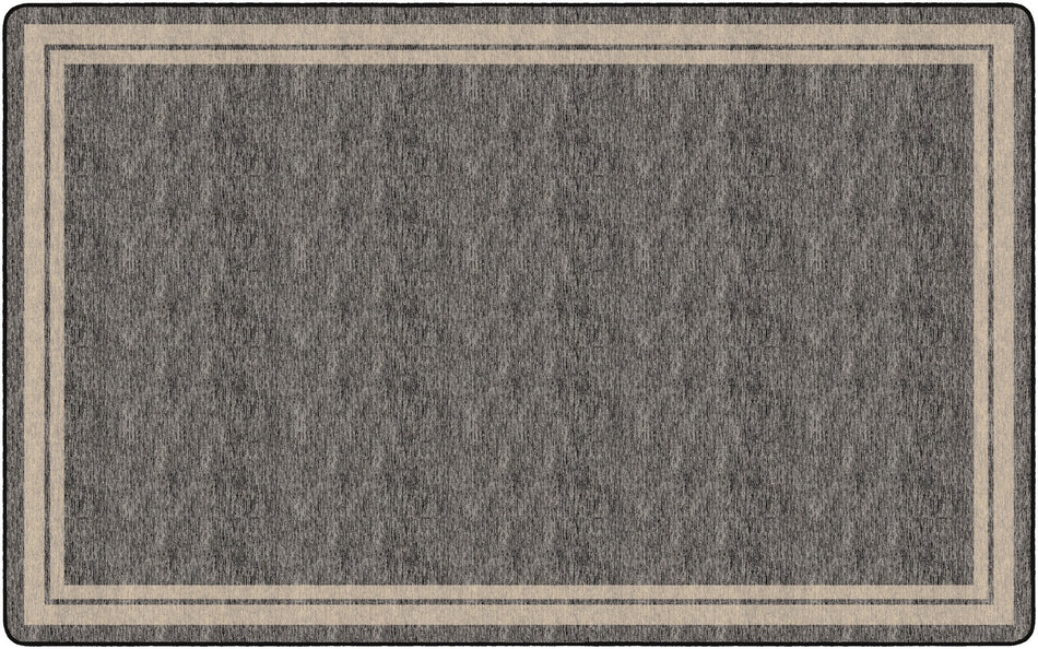 DOUBLE BORDER GREY RECTANGLE CARPETS 7'6" x 12'