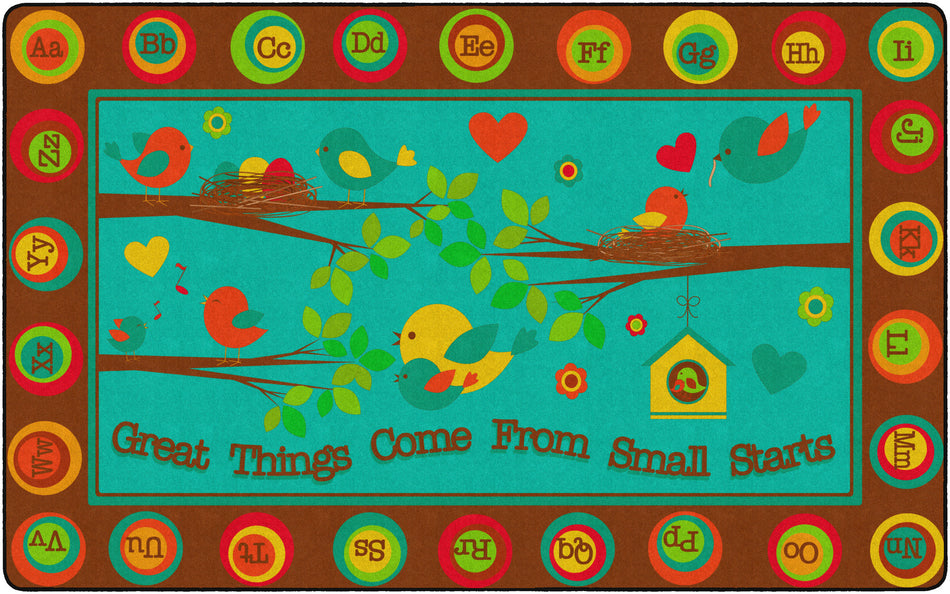 GREAT THINGS COME FROM SMALL STARTS RECTANGLE CARPETS 7'6 x 12'