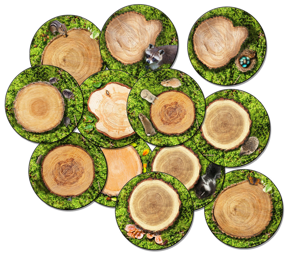 FOREST FLOOR SET OF 12 ROUND CARPETS 16" S/12