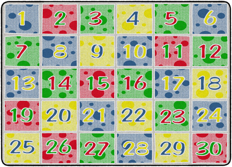 NUMBER SPOTS SOFT PRIMARY (Seats 24) RECTANGLE CARPETS 6X8'4