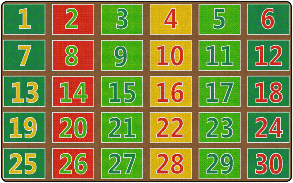 NUMBER ROWS 123'S SEATS 30 MUTED RECTANGLE CARPETS 7'6X12