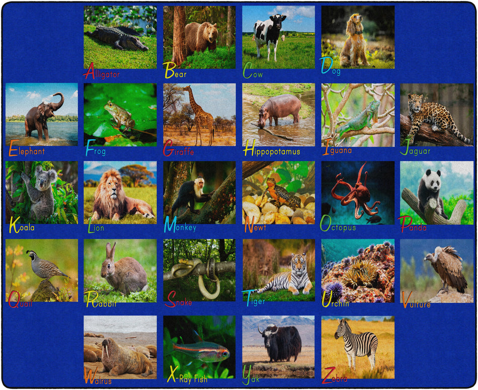 ALPHABET ANIMALS RECTANGLE CARPETS 10'6X13'2