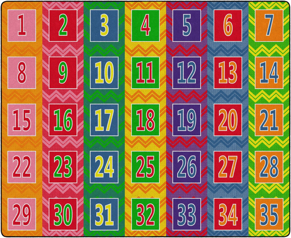 NUMBER CHEVRONS SEATS 35 BRIGHTS RECTANGLE CARPETS 10'6 x 13'2