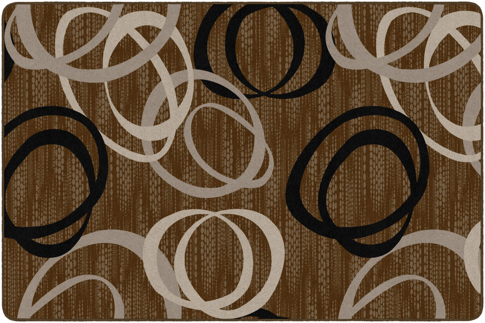 DUO CHOCOLATE/TAN RECTANGLE CARPETS 6' X 9'