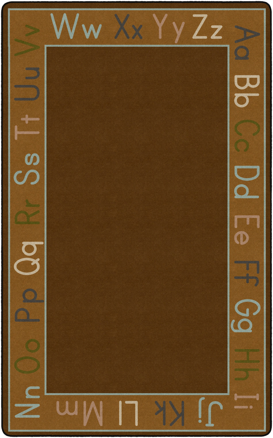 ALPHABET EARTH TONE RECTANGLE CARPETS 7'6X12