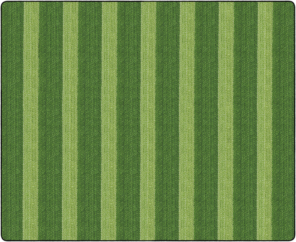 COZY BASKETWEAVE STRIPES/GREEN RECTANGLE CARPETS 10'6 x 13'2