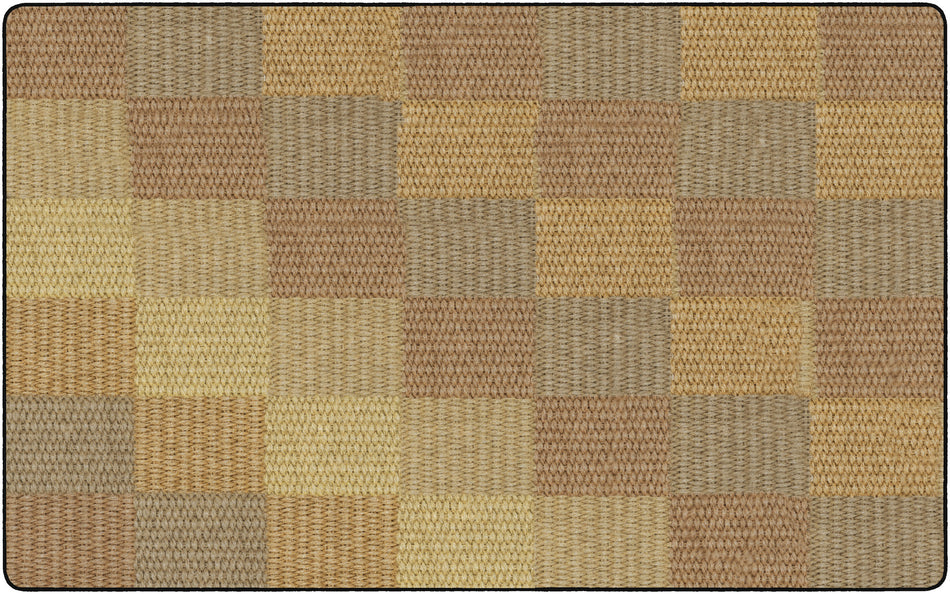 COZY BASKETWEAVE BLOCKS/NATURAL RECTANGLE CARPETS 7'6X12