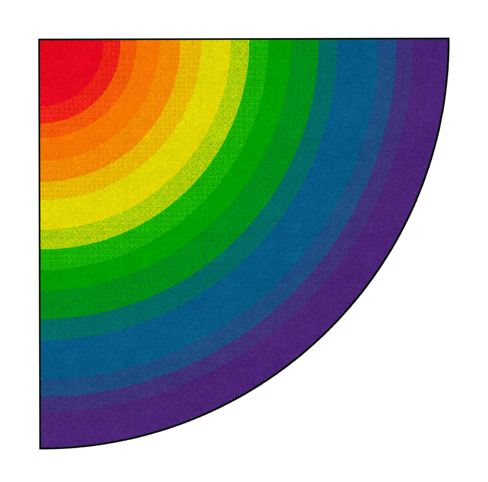 RAINBOW QUARTER CIRCLE QRTR. ROUND CARPETS 6' ACROSS