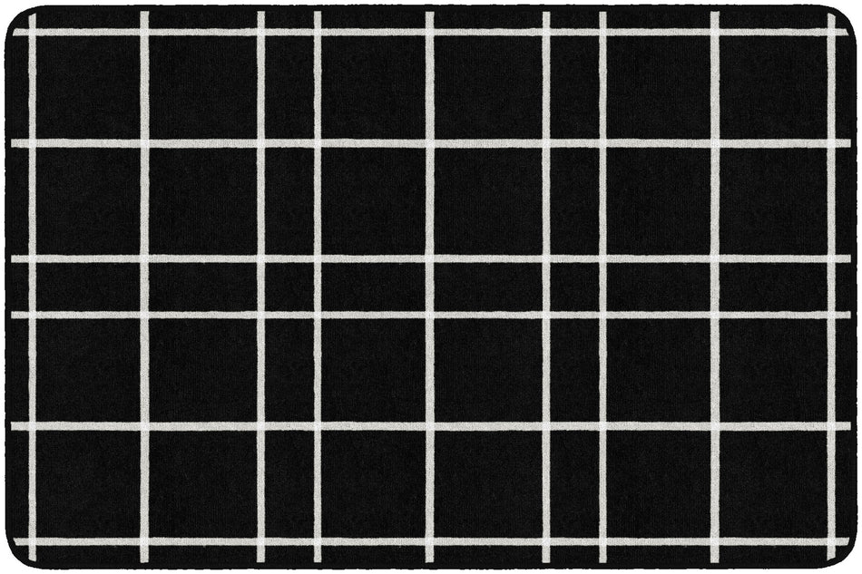 BLACK CHECK RECTANGLE CARPETS 4' X 6'