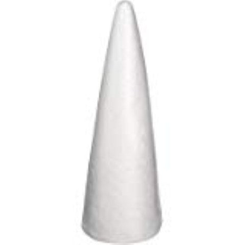 Styrofoam® Cone - 12" x 4" - White 6/pkg.