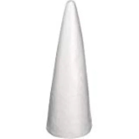 Styrofoam® Cone - 12" x 4" - White 6/pkg.