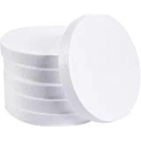Styrofoam® Disk - 5" x 1" - White 6/pkg.