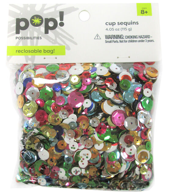 5mm Cup Sequins Assorted Colors & Sizes - 4.05 ounces/ PKG
