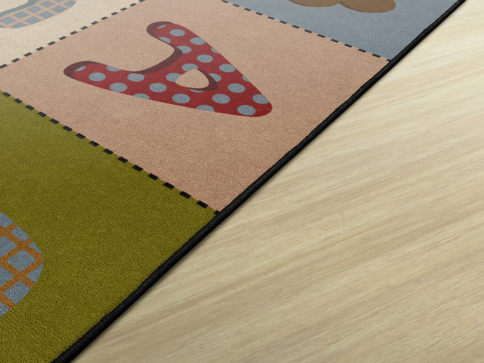 ABC QUILT EARTHTONE RECTANGLE CARPETS 10' 6" X 13' 2"