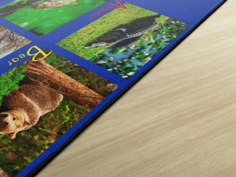 ALPHABET ANIMALS RECTANGLE CARPETS 7'6X12