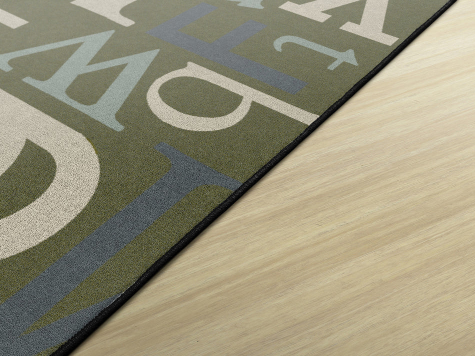 TEXT TEAL RECTANGLE CARPETS 6' X 9'