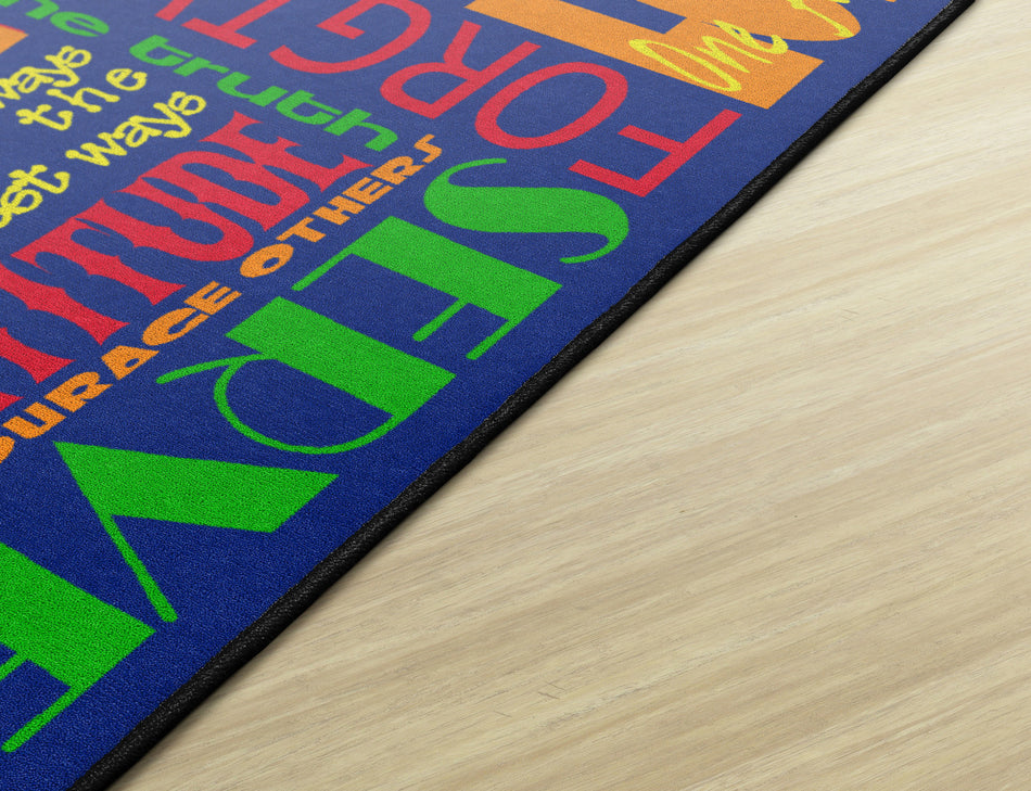 WALK HIS WALK BLUE RECTANGLE CARPETS 4' x 6'