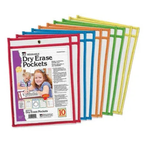 Reusable Dry Erase Pockets - Set of 10