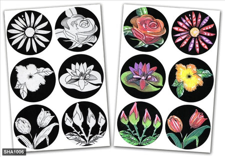 Color & Rub Stickers Flowers