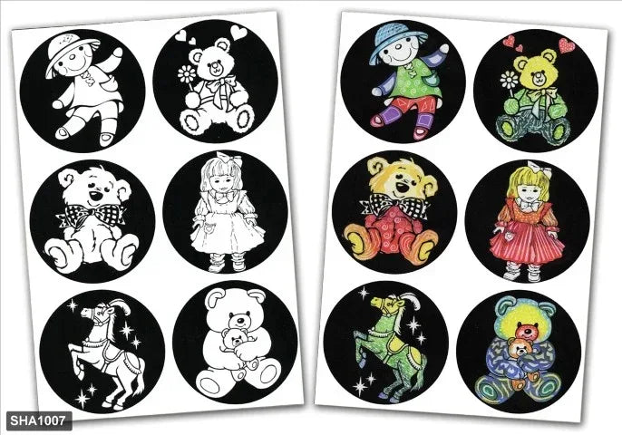 Color & Rub Stickers Dolls