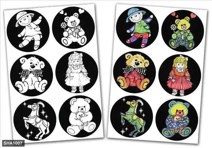 Color & Rub Stickers Dolls