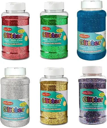 Craft Sparkle Glitter 16 Ounce Shaker Jar 6 Color Sel