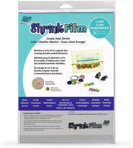 Grafix Shrink Film 8.5"x11" 6/Pkg-Clear