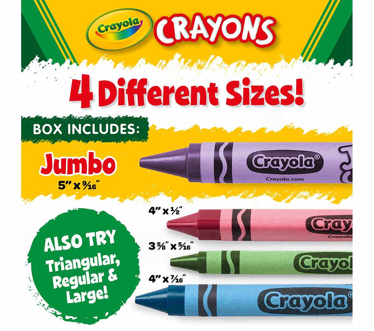 Crayola® Jumbo Crayons, 5" x 9/16", 8 color set (BIN520389)