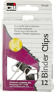 Binder Clips, Small, 3/4" wide, 0.375" Capacity, Box of 12